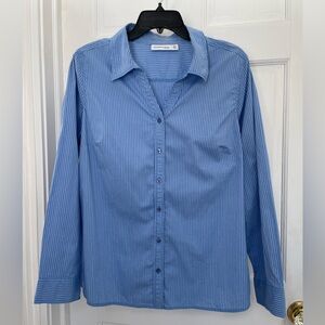 Cornflower Blue Striped Button-Up Shirt
